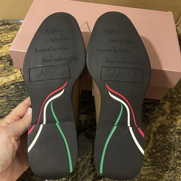 Franco Sarto A-Eden Studs Shoes Womens Size 7 Brown Loafers Studded J0852S1200 - Picture 10 of 16